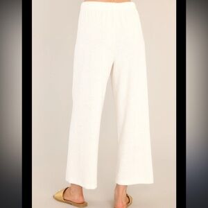Z Supply Beachy Rib Terry Pants | Cloud Dancer | Size Small | 28” Inseam